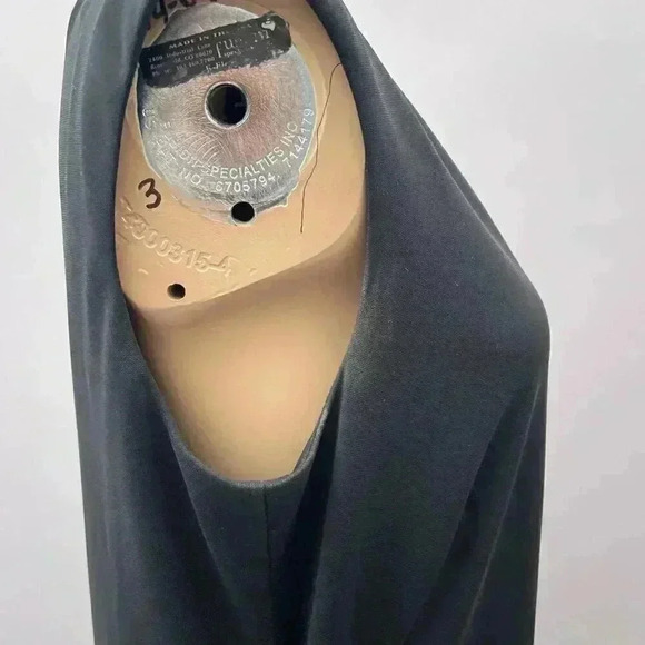 Vintage Sheath Slip Midi Dress Size 8 Black Goth Minimalist Sleeveless Y2K - Picture 11 of 11